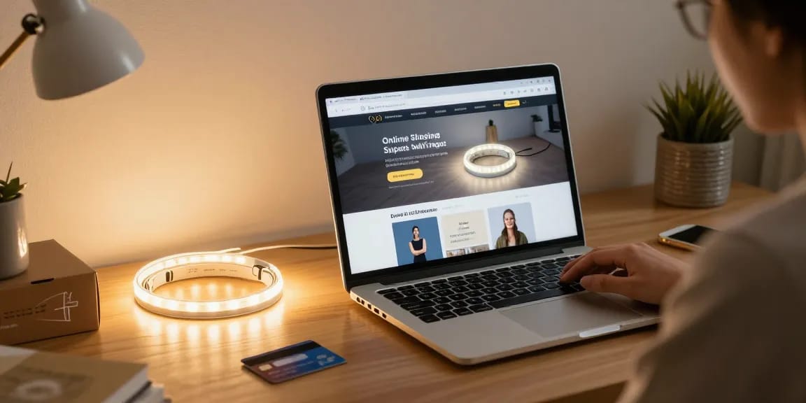 Banda led lighting products displayed in a vibrant online shopping setting.
