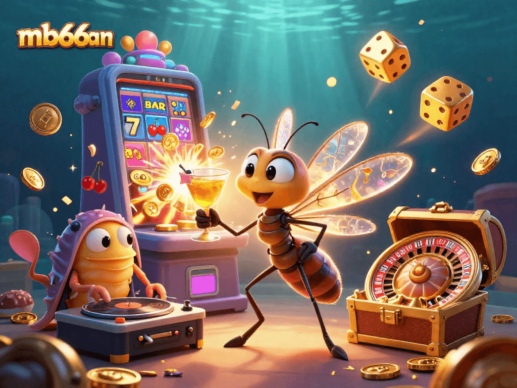 Win big with mb66an in this vibrant casino illustration filled with excitement.