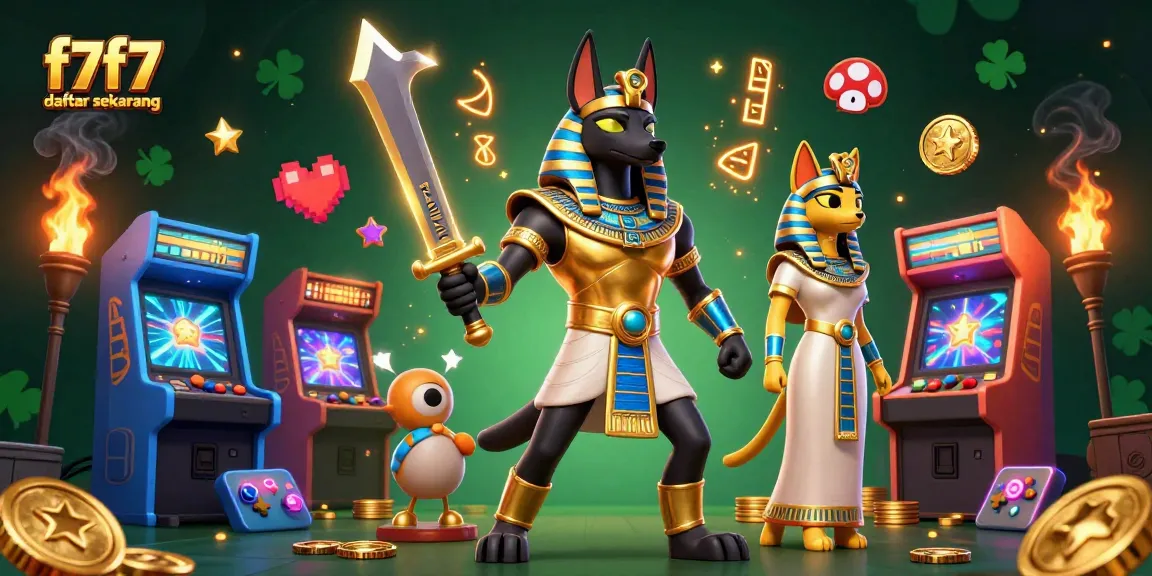 Experience the excitement of f7f7 daftar sekarang with vibrant casino characters and game elements.