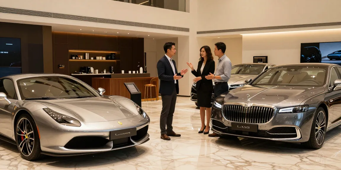 Pengalaman showroom mobil LUXURY 777 dengan kendaraan mewah dan suasana elegan.