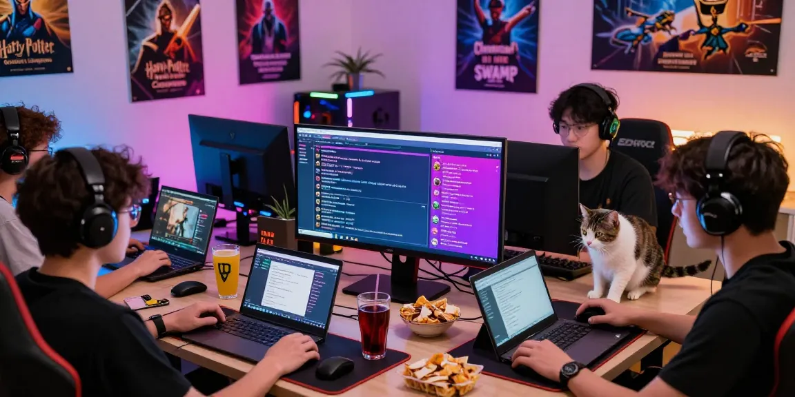 A gaming community on Discord showcasing diverse gamers engaged in lively discussions and activities related to discordtree.com.