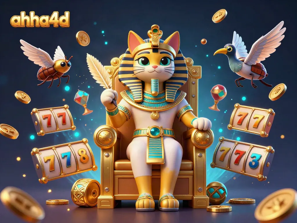 Play exciting slot games at ahha4d with vibrant Egyptian characters and rich game elements.