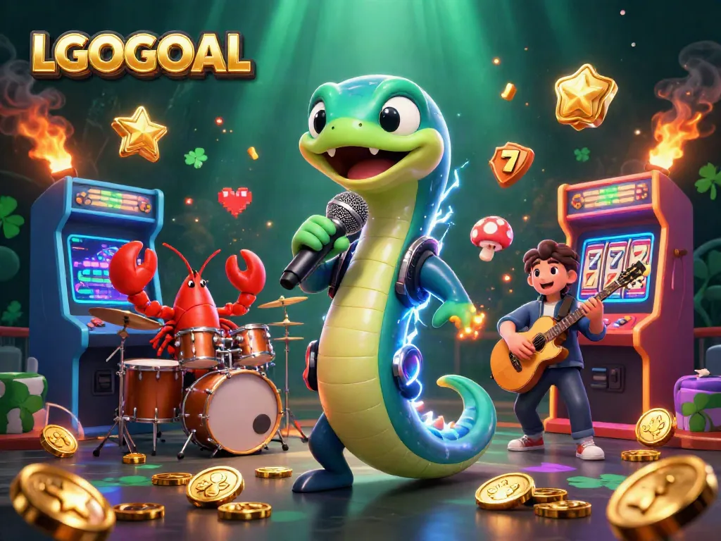 Engage with the dynamic LGOGOAL underwater casino scene featuring vibrant gaming elements and electrifying characters.