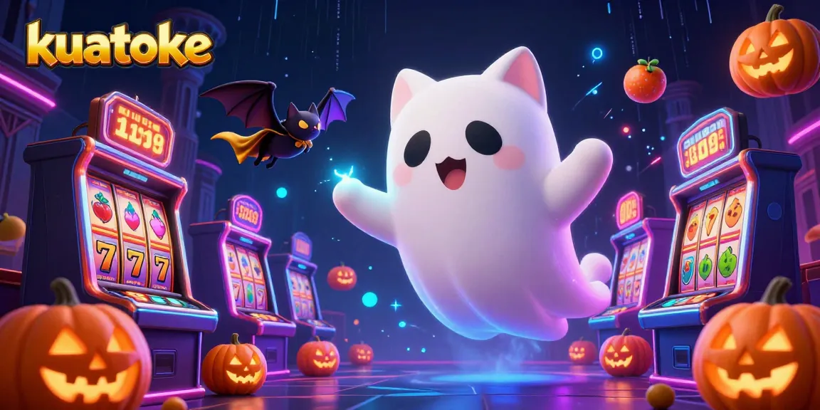 Kuatoke casino adventure featuring a ghost cat and vampire bat with dynamic slot elements.