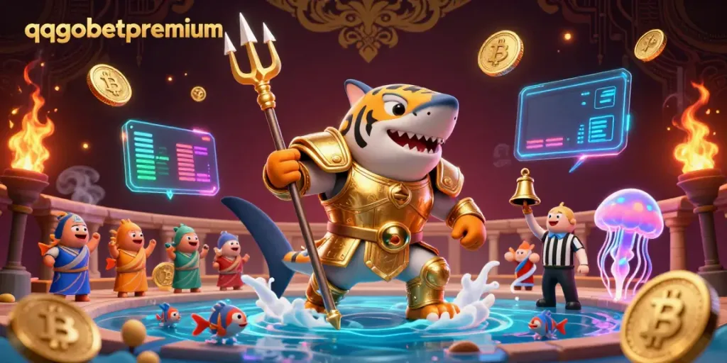 Experience the excitement of gambling with qqgobetpremium in a vibrant 3D underwater colosseum.
