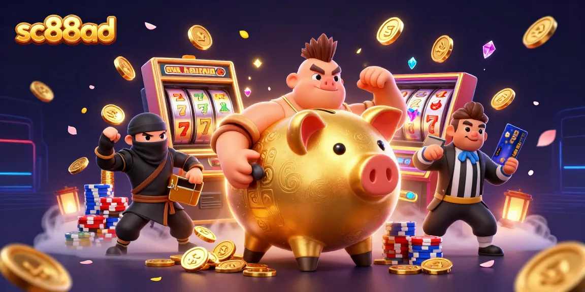 Celebrate wins with sc88ad as golden coins rain down in this vibrant casino scene.