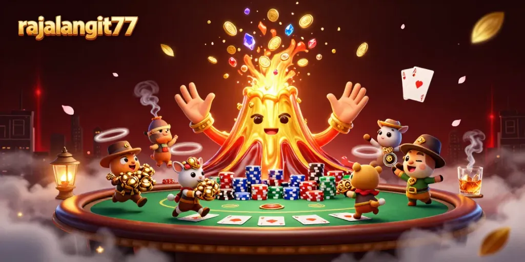 Engage in winning strategies with rajalangit77 at an exciting casino scene of treasure and triumph.