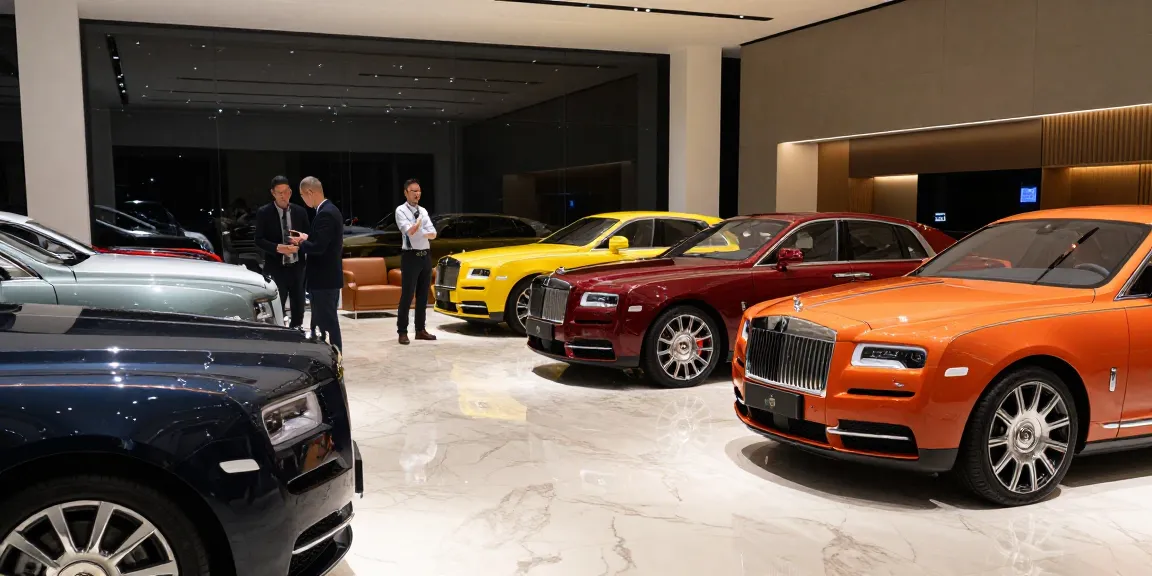 Menikmati pengalaman mobil mewah LUXURY 777 di showroom yang elegan dan modern.