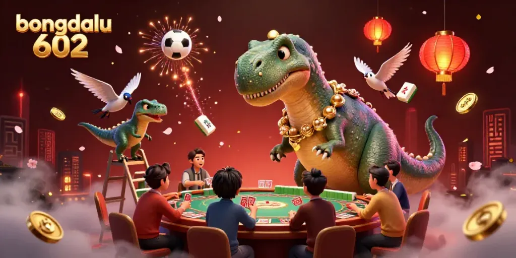 Engage with bongdalu 602 in dynamic sports betting with vibrant characters and colorful casino elements