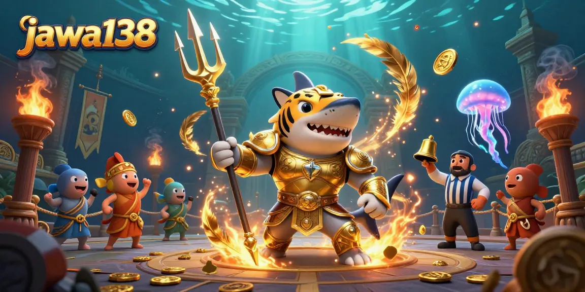 Engage with jawa138's thrilling casino experience in a vibrant underwater colosseum.