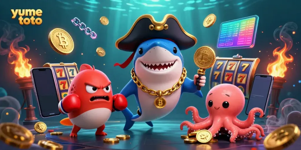 Experience the excitement of yume toto with a dynamic casino scene featuring vibrant characters and winning elements.