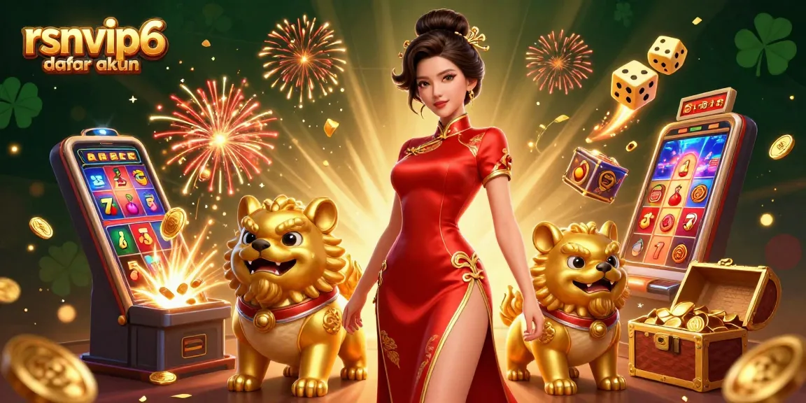 Experience excitement with rsnvip6 daftar akun in this vibrant casino illustration, showcasing slots and jackpots.