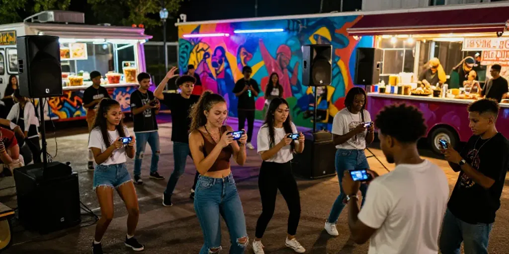 Community gathering at https://jakartabeat.net with vibrant music and gaming energy.
