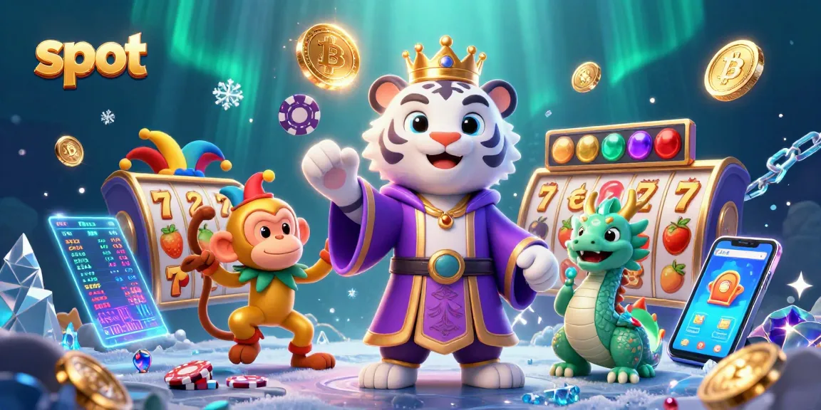 Spin slot reels with a regal white tiger, playful monkey, and a jade dragon in a dynamic casino scene.