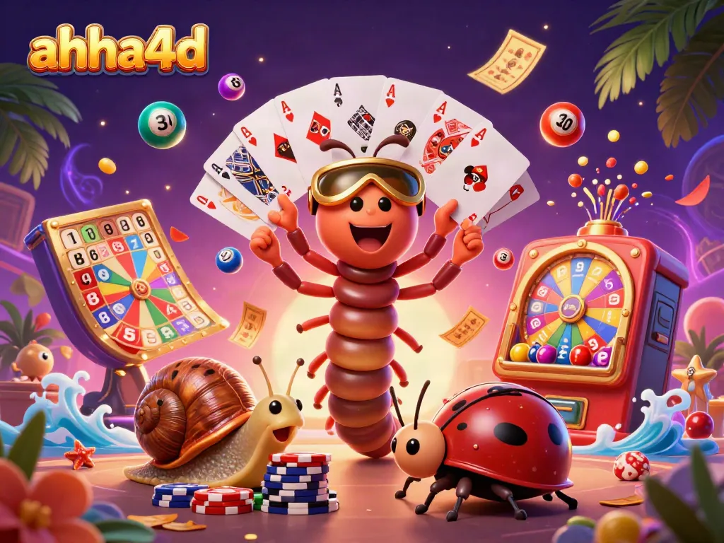 Experience the excitement of ahha4d with a vibrant lottery scene featuring dynamic characters and colorful game elements.