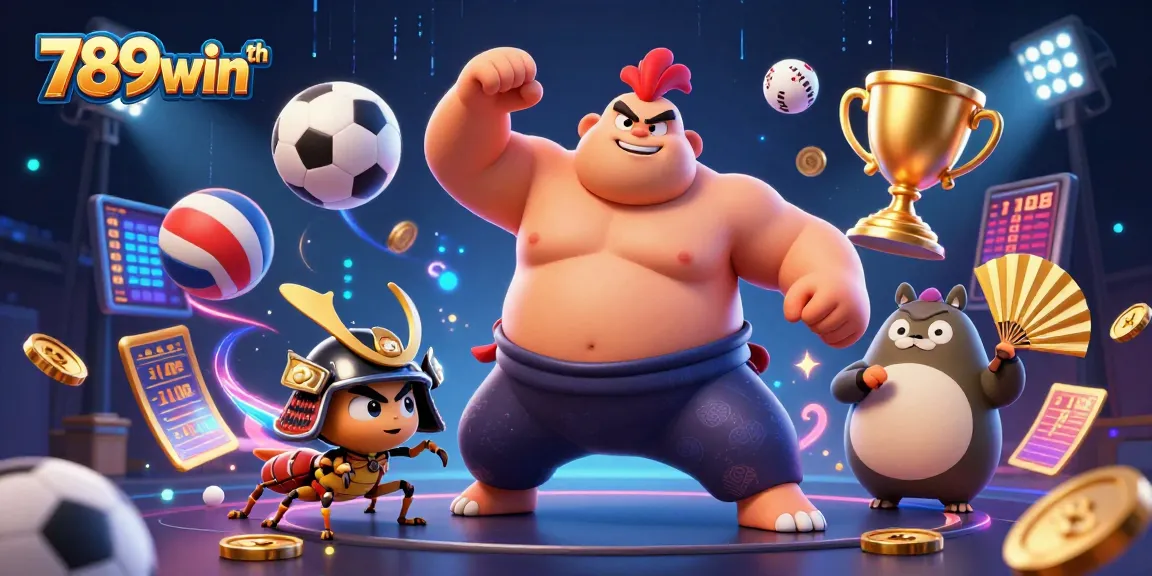 Experience the thrilling action of 789winth with powerful sumo wrestler and samurai cricket.