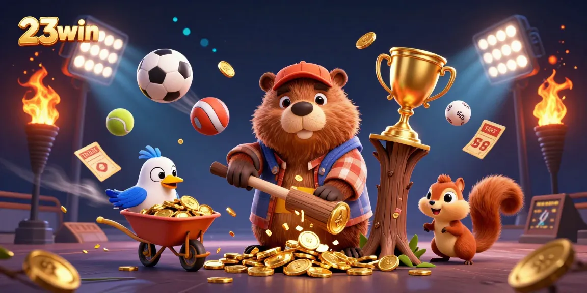 23win offers thrilling adventures with cartoon characters collecting coins in an exciting casino theme.