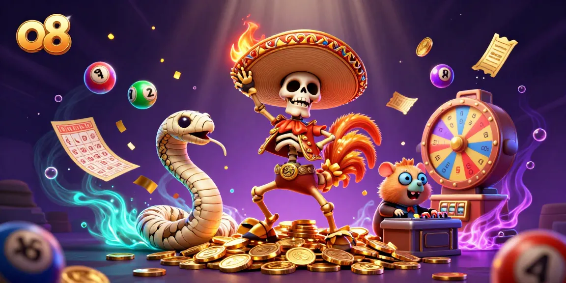 Celebrate big wins at o8 with a lively 3D cartoon casino scene featuring dancing characters and dynamic gaming elements.