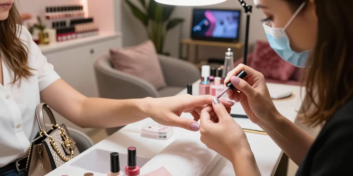 Proses perawatan kuku mewah LUXURY12 di salon dengan suasana elegan dan relaks.