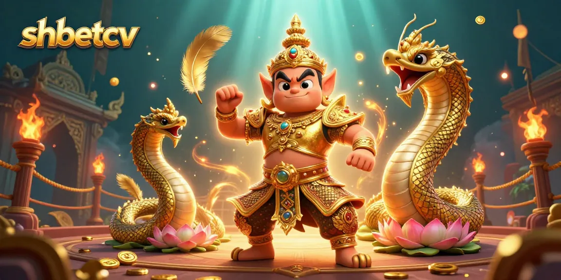 Experience thrilling action at shbetcv with a vibrant 3D casino illustration featuring a Thai guardian and Naga companions.