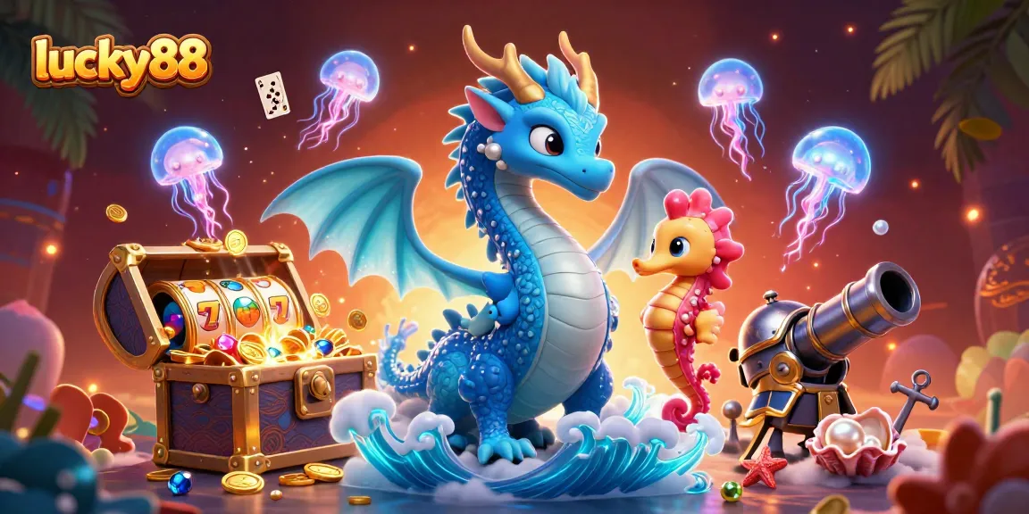 Lucky88 offers exciting online slots featuring colorful dragons and treasure-filled scenes.