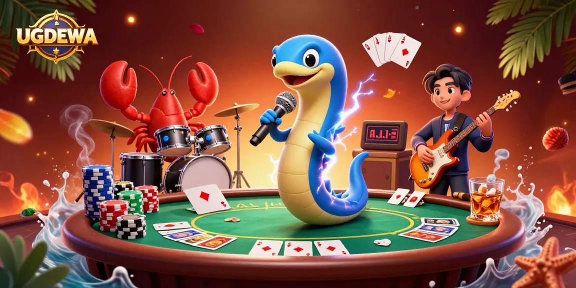 Win big at UGDEWA with electric eel DJ and vibrant poker scene in a dynamic underwater casino.
