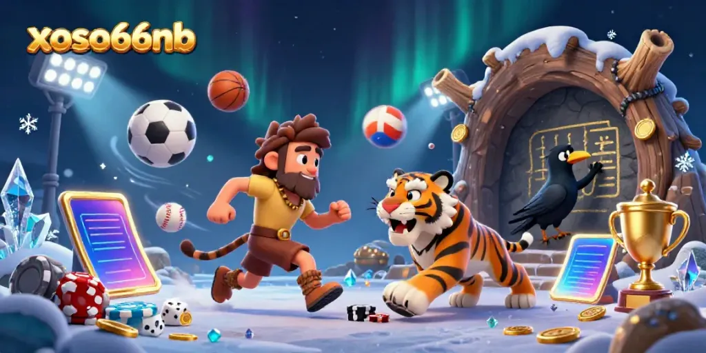 Experience the thrilling gameplay of xoso66nb in a dynamic prehistoric casino scene with exciting betting elements.