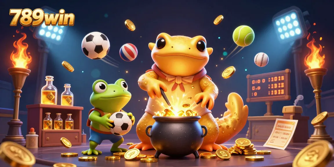 Experience excitement with 789win's thrilling golden alchemy scene, blending sports elements and magical vibes.