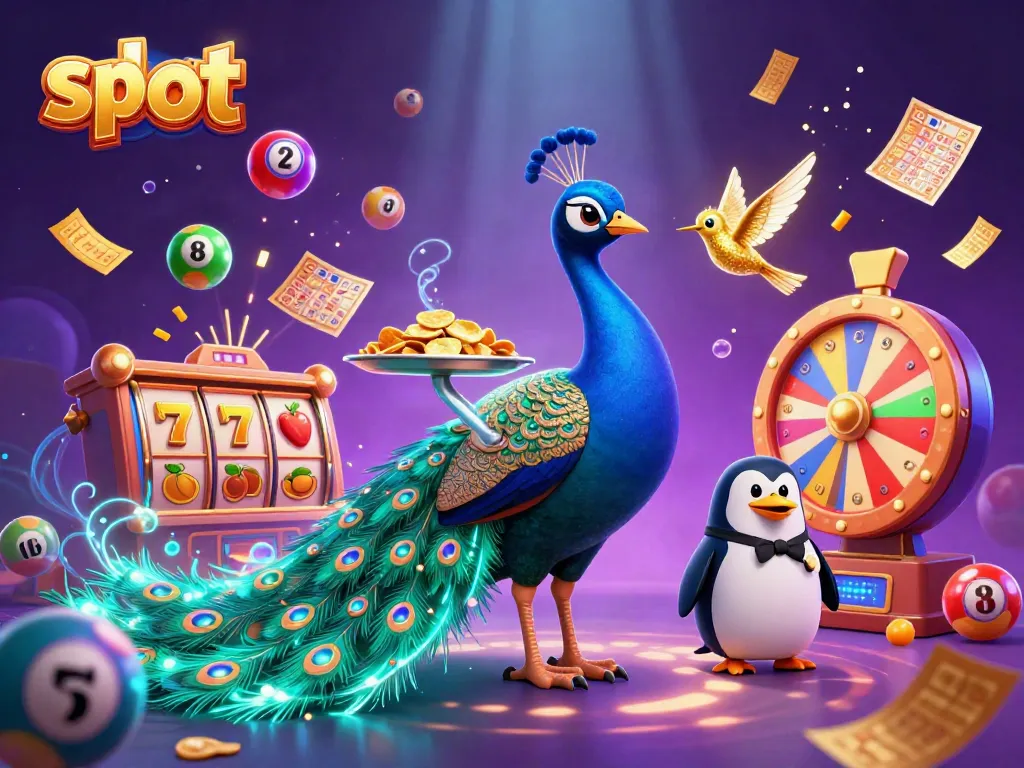 Mainkan slot dengan keseruan jackpot terbesar, dikelilingi oleh simbol berwarna-warni.