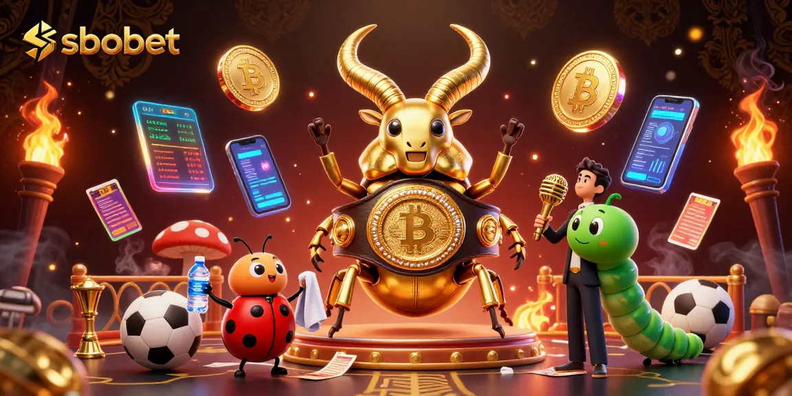 Engage with sbobet sports betting surrounded by vibrant 3D characters and dynamic elements.