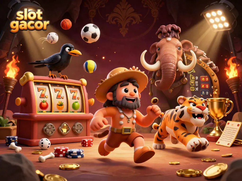 Menangkan slot gacor dengan simbol jackpot dan elemen kasino menarik dalam ilustrasi 3D yang menakjubkan.