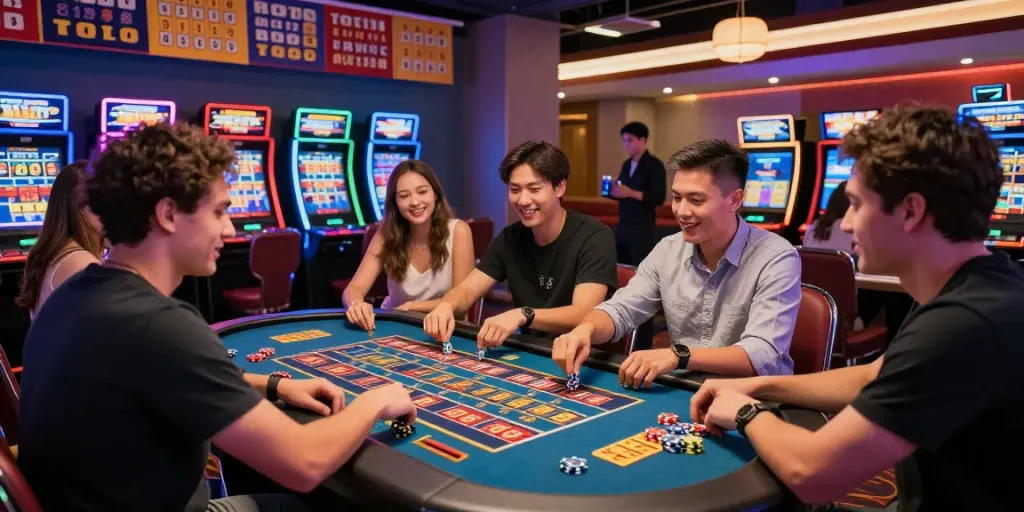 Exciting gaming scene at SERIBUTOTO with players actively participating in Toto Togel.