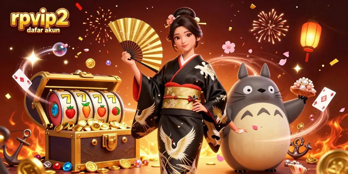 Experience the allure of rpvip2 daftar akun with an enchanting 3D casino scene full of vibrant elements.