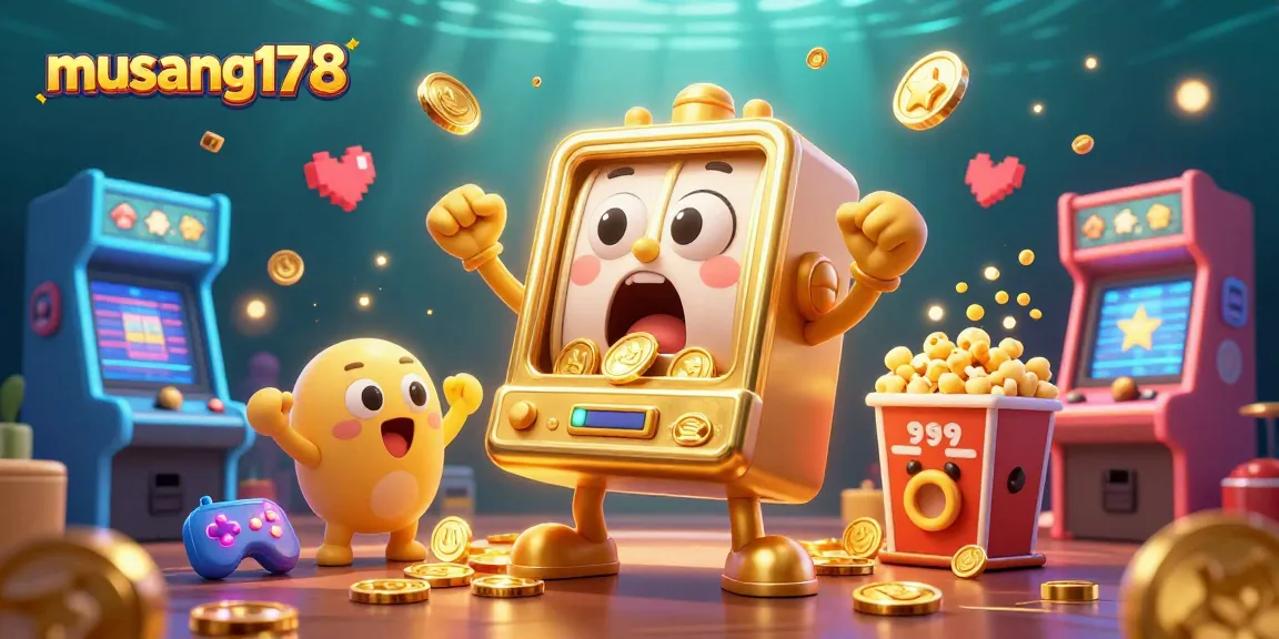 Slot mesin emas musang178 memberi jackpot dengan koin berjatuhan, ditambah mesin kecil bersorak, aksi kasino seru.