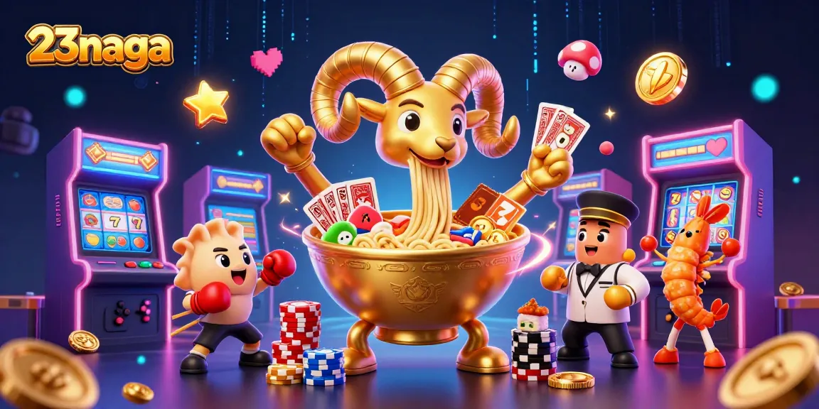 23naga menampilkan gambaran slot penuh aksi dengan karakter lucu di panggung kasino.