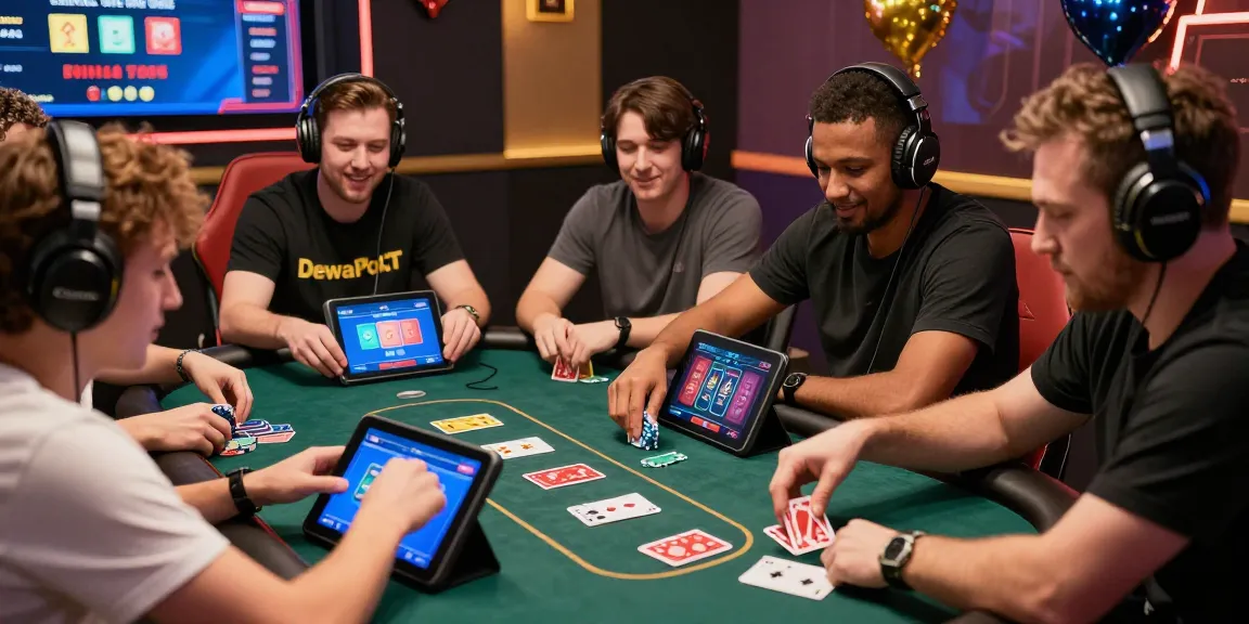 Engaging dewapoker online gaming scene with players at a virtual poker table showcasing excitement and competition