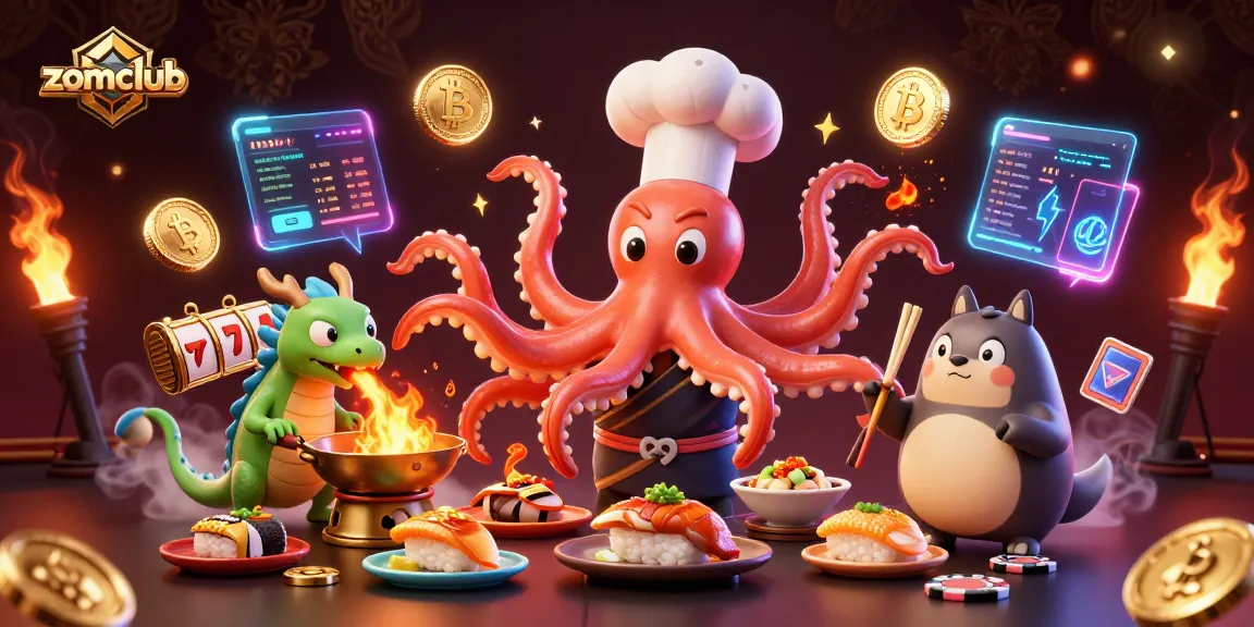 Play thrilling games at zomclub with a fun-filled scene of anime characters and dynamic casino elements.