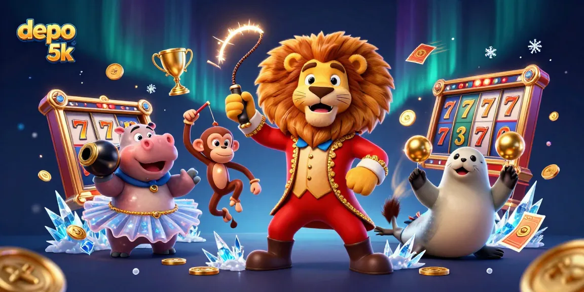Experience the thrill with depo 5k in a vibrant casino scene featuring animated characters and gaming elements.