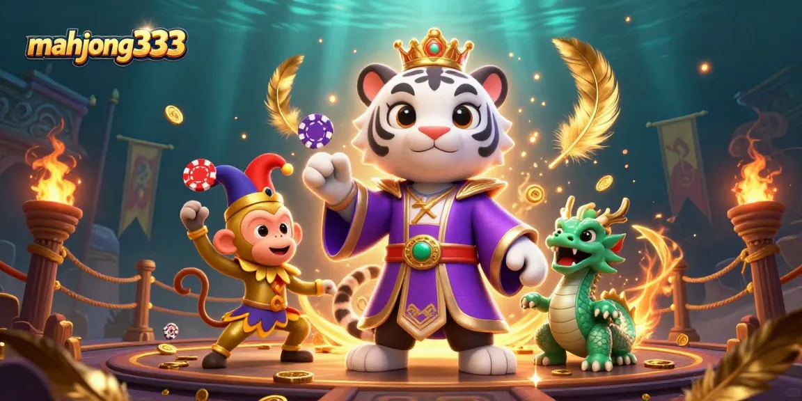 Experience thrilling adventures at mahjong333, where a playful monkey, majestic tiger, and jade dragon bring luck and fortune!