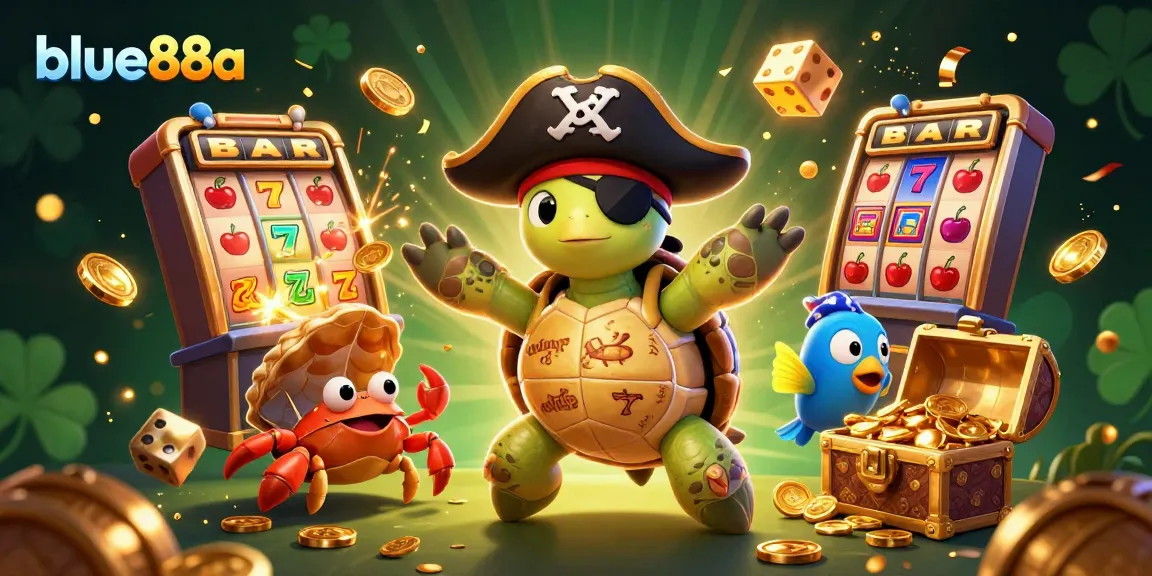 Experience the thrill of winning with blue88a in this vibrant 3D illustration featuring enchanting casino characters and dynamic game elements.
