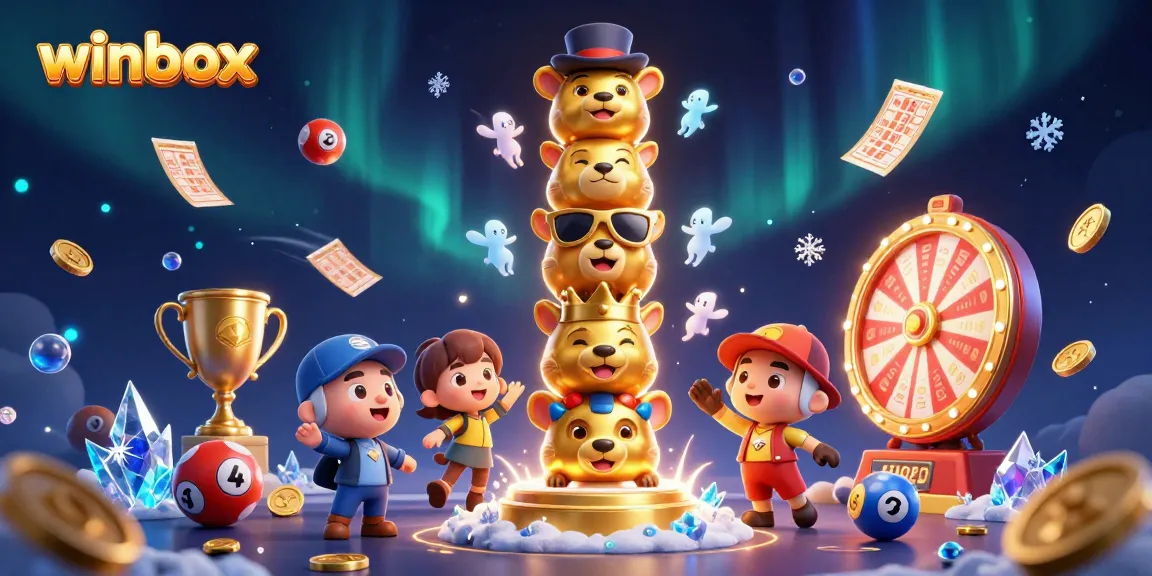 Experience thrilling wins with winbox's lottery excitement in a vibrant 3D scene.