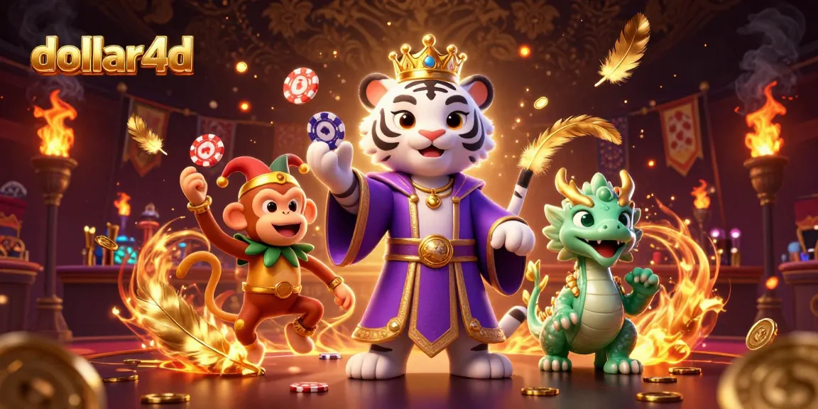 Engage with dollar4d's electrifying casino experience featuring vibrant characters.