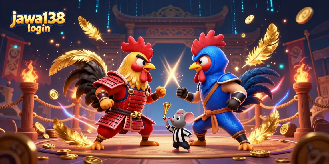 Menangkan permainan dengan jawa138 login dalam pertandingan ayam petarung penuh warna dan efek dramatis.