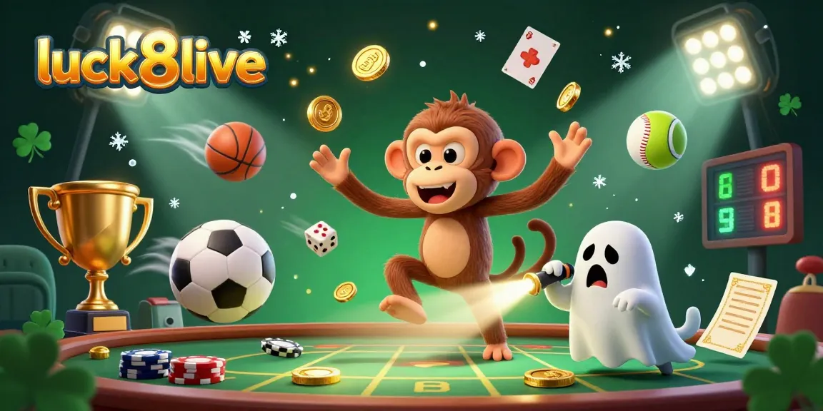 Experience thrilling gameplay within luck8live as a poltergeist monkey juggles gold coins in a dynamic casino.