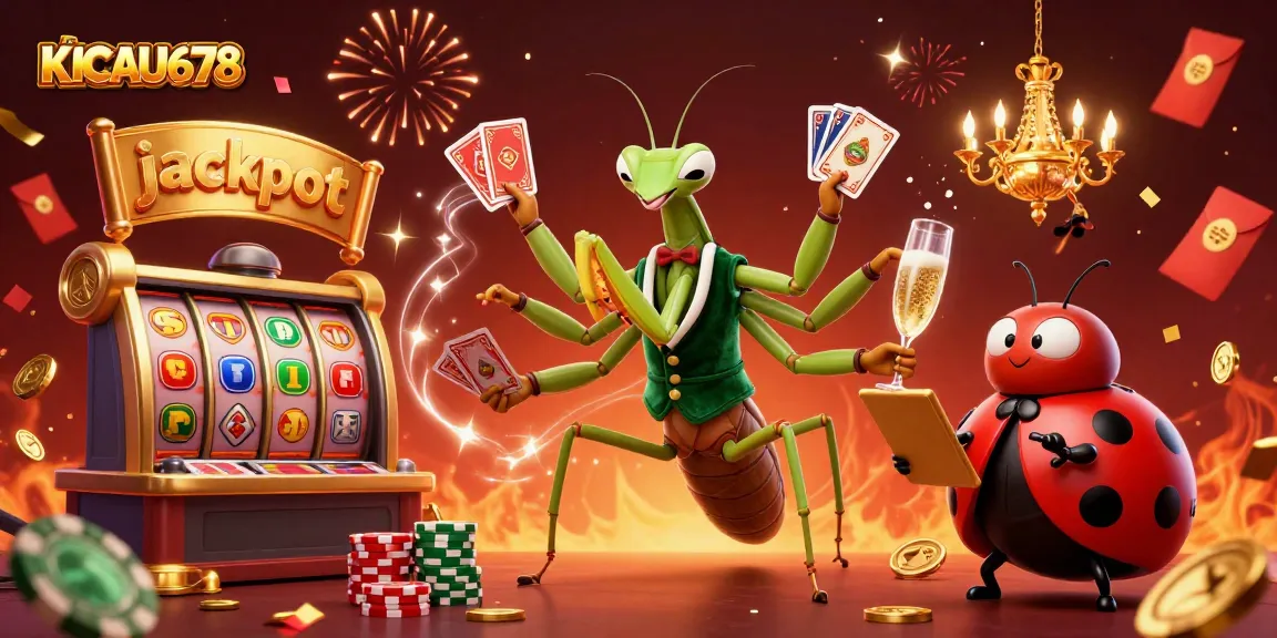 KICAU678 engages players with thrilling slot action featuring a vibrant illustration scene.
