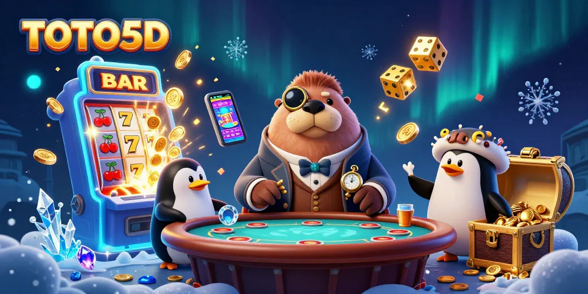 TOTO5D menampilkan walrus ceria, dealer penguin, dan ikan buntal dalam suasana kasino bawah laut yang riang.
