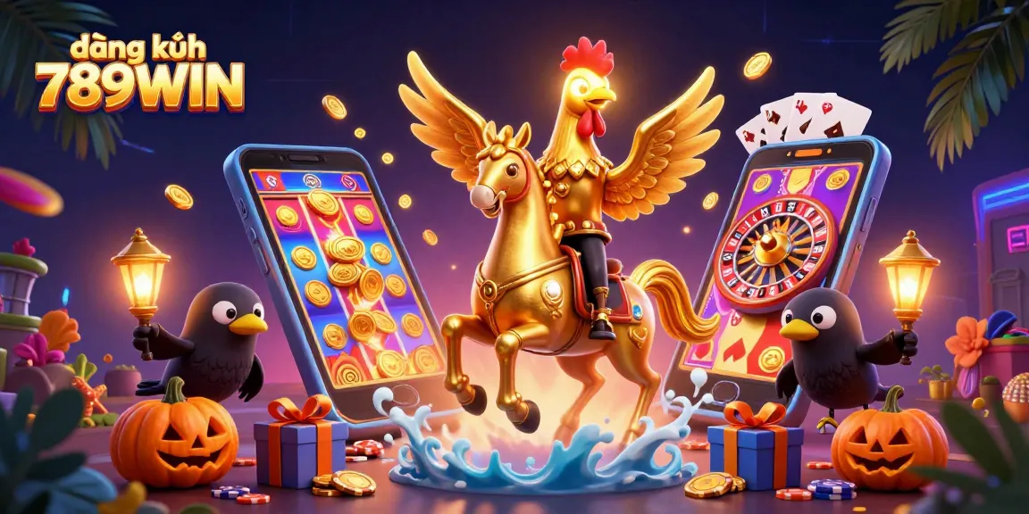 Engage in exciting slots with đăng ký 789WIN at a vibrant midnight casino, featuring dynamic characters.