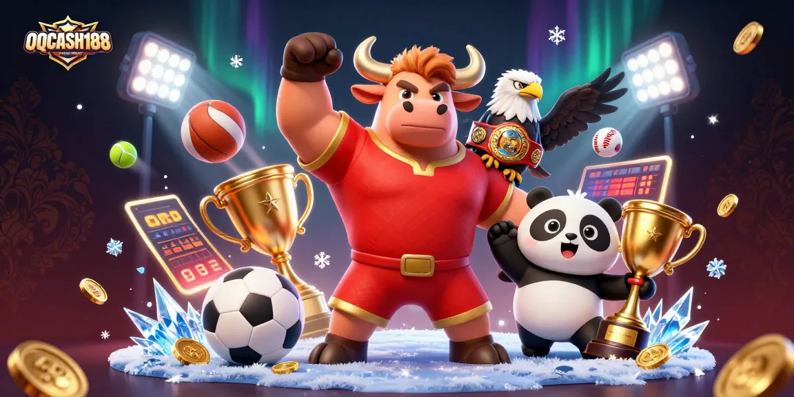 Engage in thrilling slots and sports betting at QQCASH188 with dynamic visuals and energetic characters.