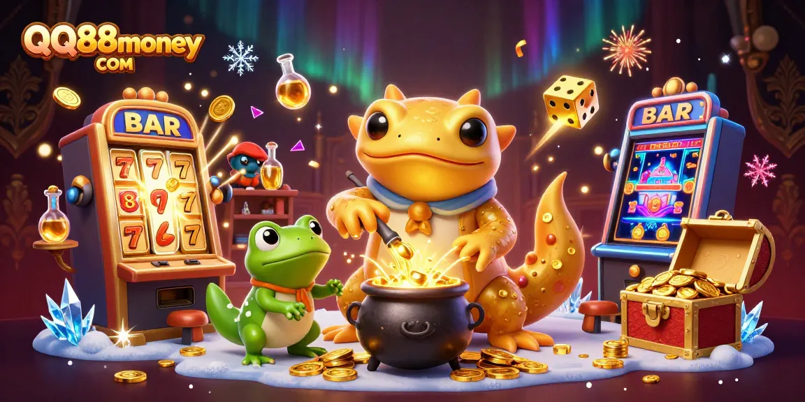 Play slots and win with QQ88money COM featuring gold treasures and a magical casino atmosphere.